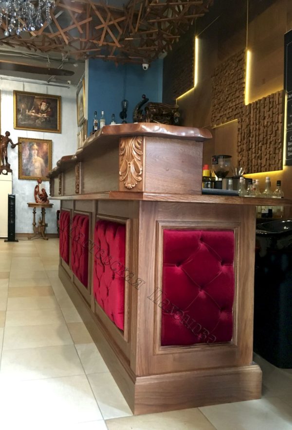 барная стойка из массива дуба - мебель для баров и ресторанов в мастерской Пахомова